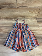 Shein Patterned Tank Shortie Romper White sz 2-3T