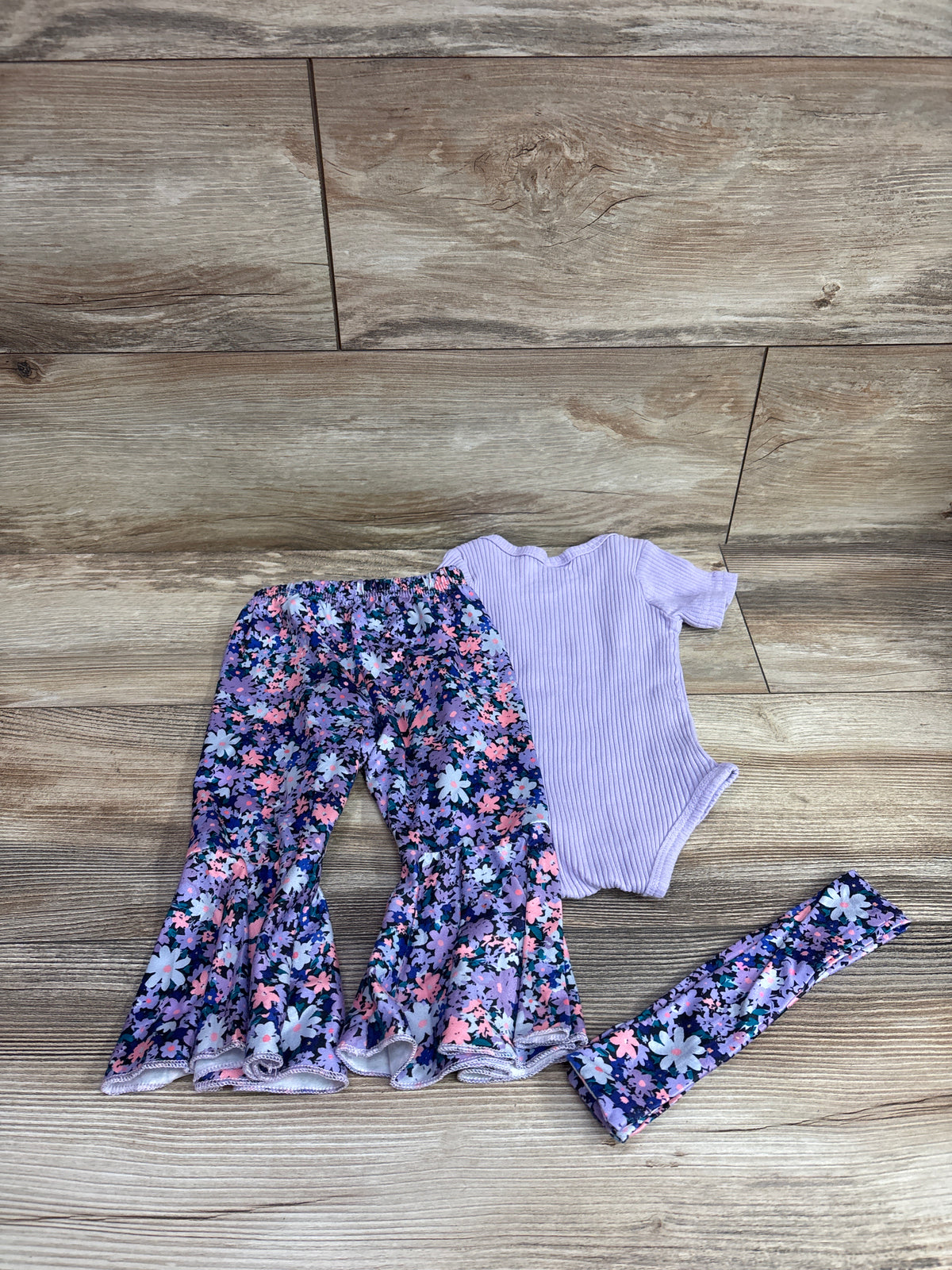 I Get My Attitude From... 3pc Floral Bodysuit Set Purple sz 3-6m