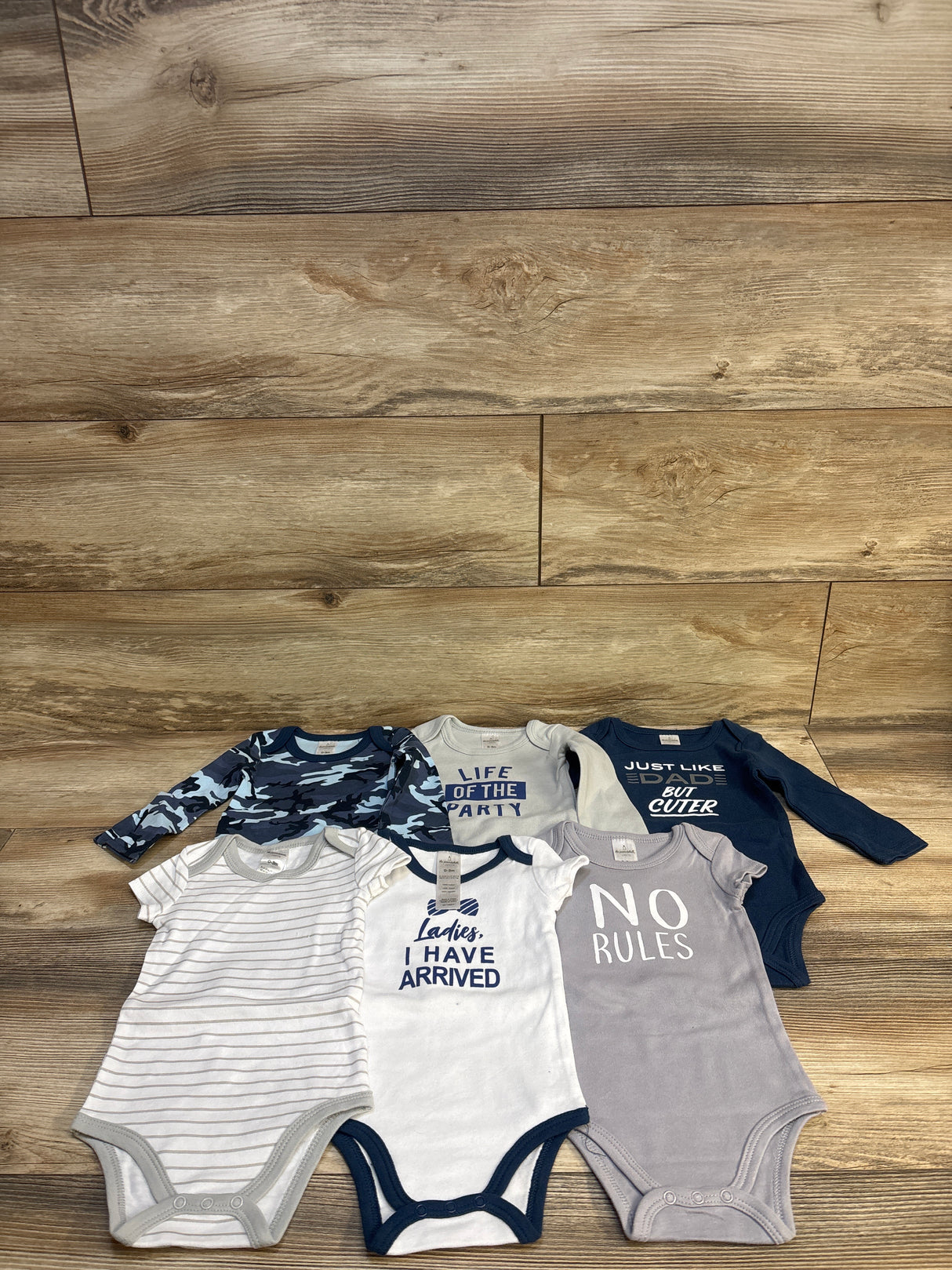 The Peanutshell 6pk Bodysuits Blue sz 0-3m