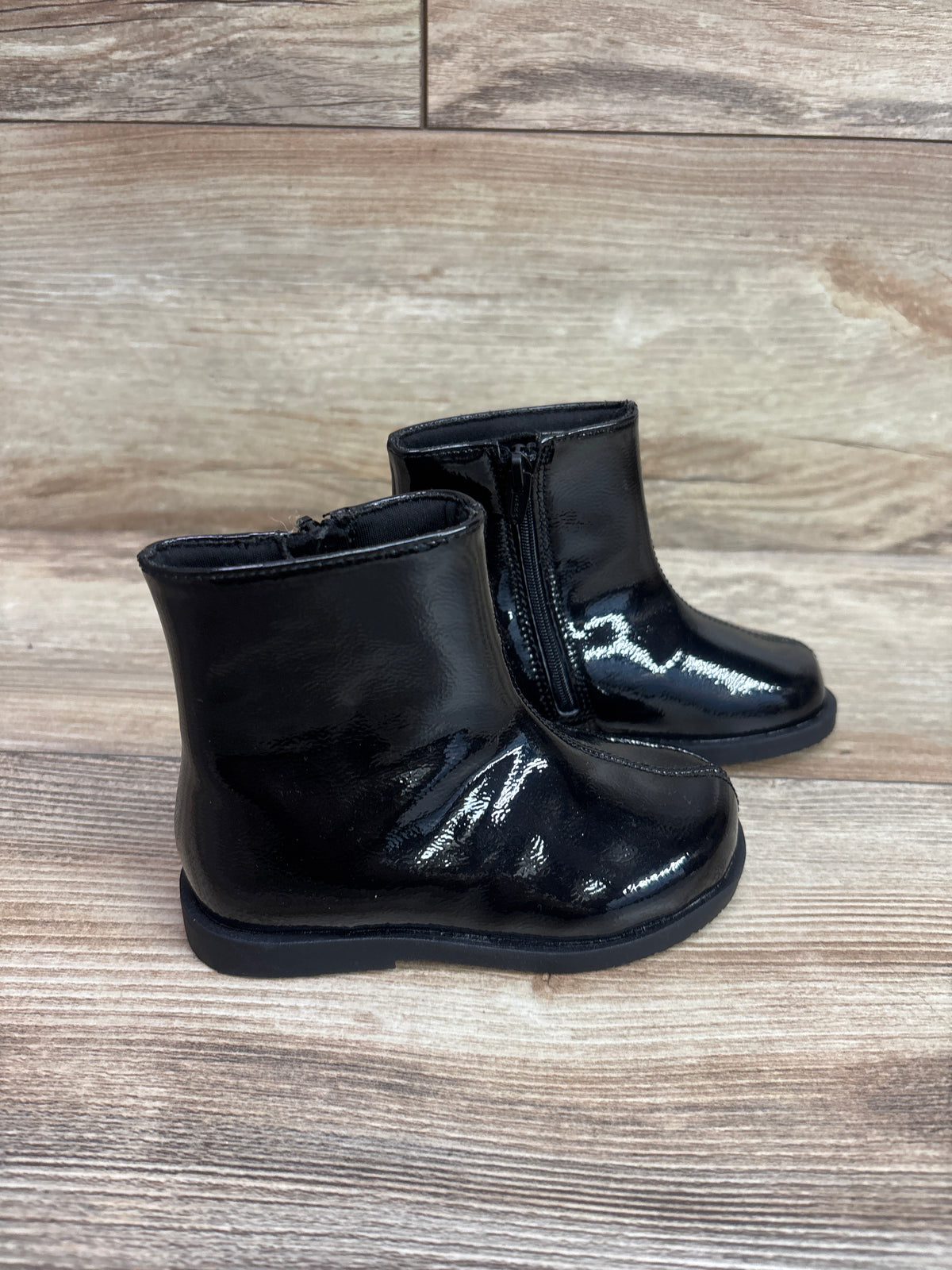 Zara Patent Finish Ankle Boots Black sz 6c