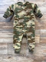 Camo Hooded Fleece Coverall Green sz 6m
