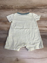 Chick Pea Striped Cute-A-Saurus Romper Green sz 6-9m