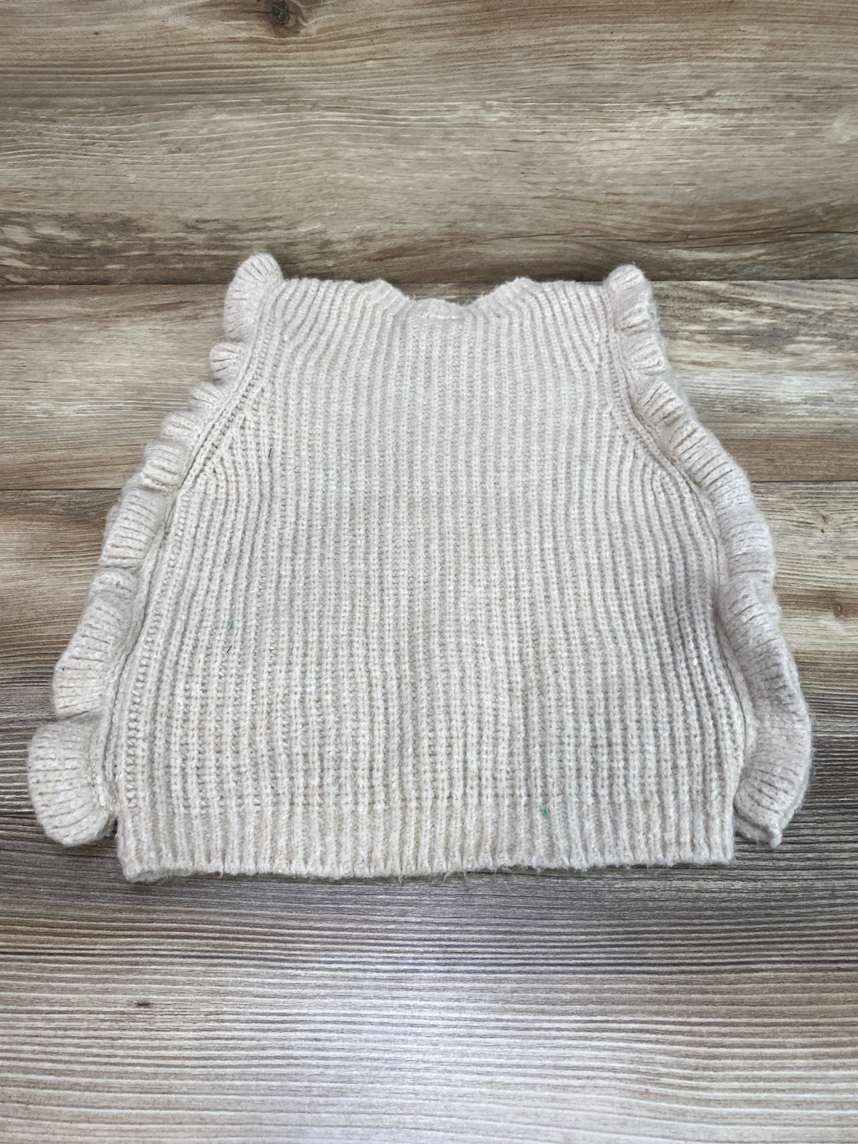 Zara Knit Ruffle Vest Beige sz 2-3T