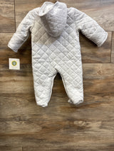 NEW Little Me Quilted Hooded Pram Coverall Grey sz 6/9m