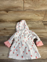 Just One You Strawberry Print Bath Robe White sz 0-9m