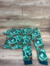 Member's Mark 2pc Organic Monkey Pajamas Green sz 5T