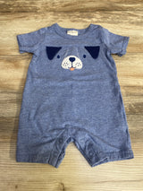 First Impression My Friend Puppy Shortie Romper Blue sz 6-9m