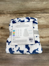 NEW Hudson Baby Plush Whale Print Sleeping Bag White sz 6-12m