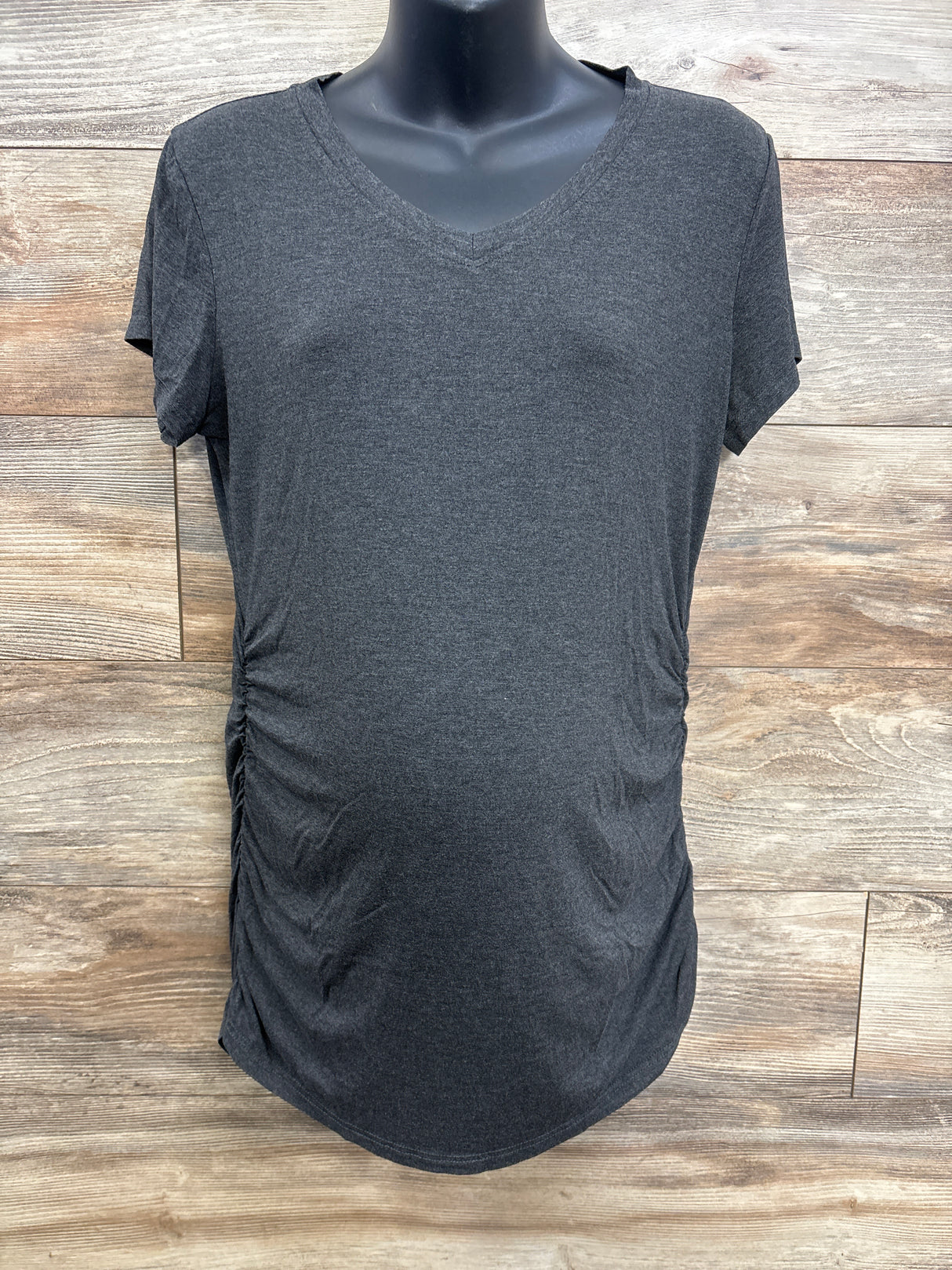 Smallshow Ruched V-Neck Shirt Grey sz Large