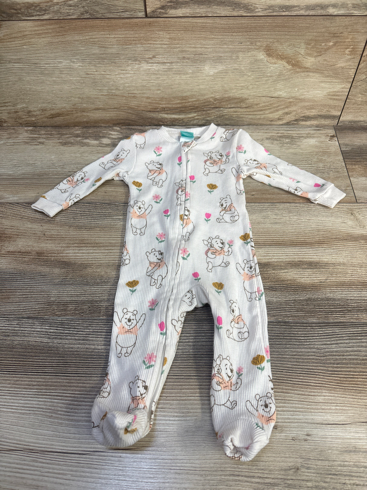 Disney Baby Winnie The Pooh Ribbed Sleeper Ivory sz 0-3m