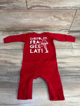 Rabbit Skins Careful, I'm Fra-Gee-Lay Coverall Red sz 6m