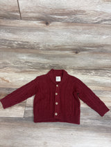 First Impressions Cable Knit Shawl Collar Cardigan Red sz 12m