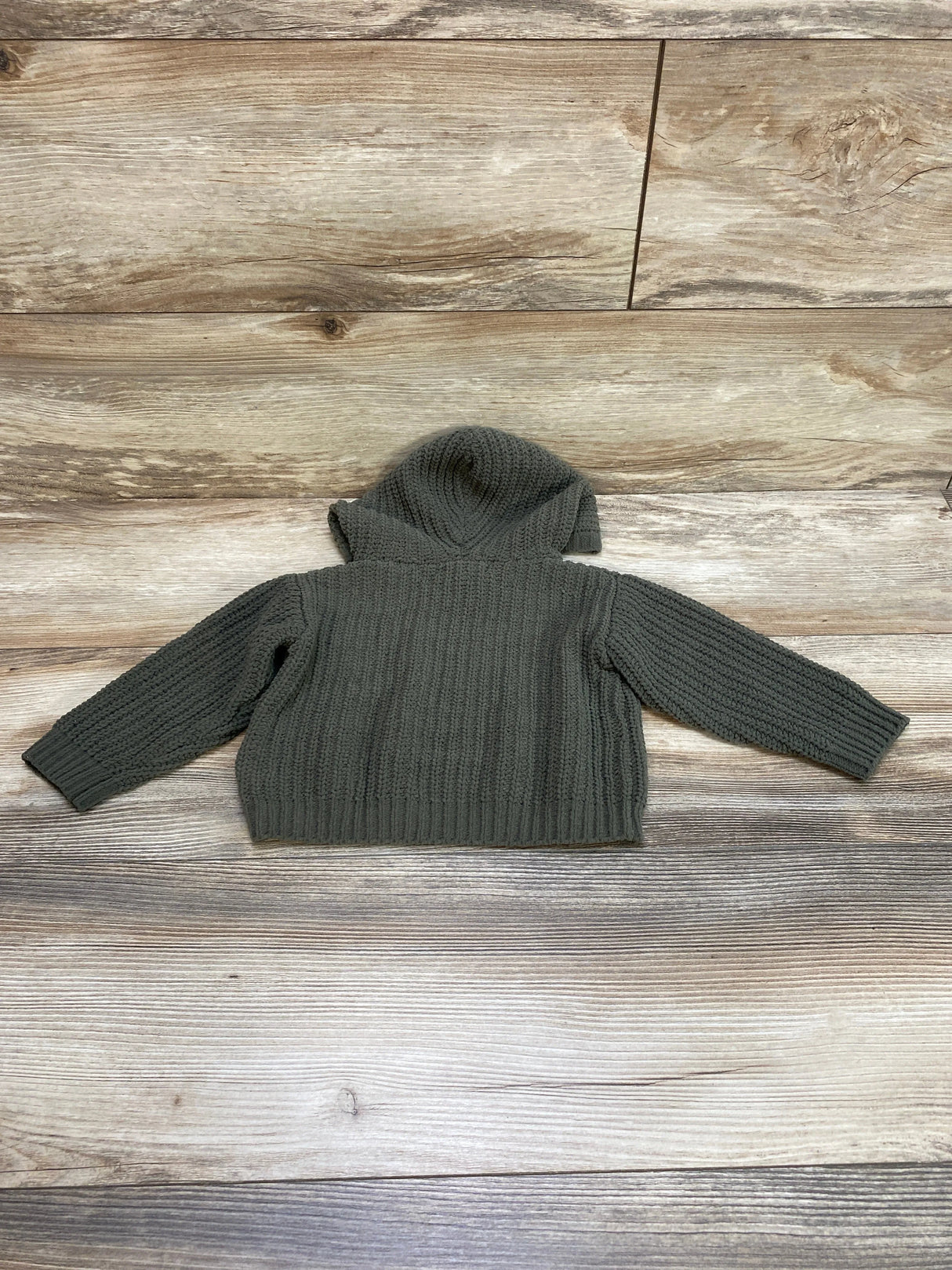 DKNY Chenille Hooded Sweater Green sz 12m