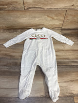 Gucci Cotton Logo Footie Sleeper White sz 6/9m
