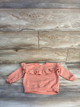Rabbit + Bear Solid Ruffle Sweatshirt Orange sz 3T
