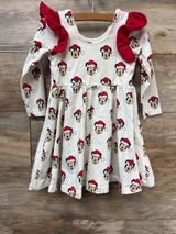 Monica + Andy x Disney Mickey Mouse Christmas Double Ruffle Let's Dance Dress White sz 4T