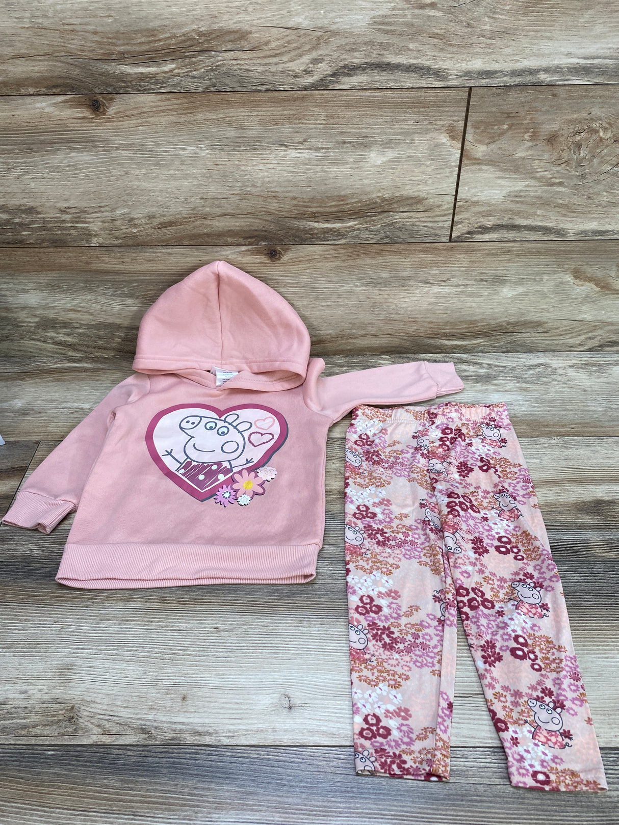 Peppa Pig 2pc Hoodie & Leggings Pink sz 2T