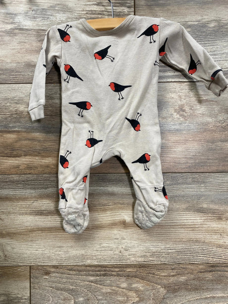 Leveret Bird Print Sleeper Beige sz 0-3m