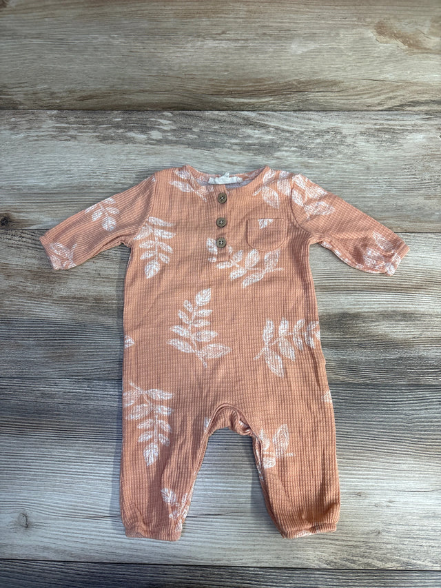 Jessica Simpson Plant Print Coverall Orange sz 0-3m - Me n Mommy To Be