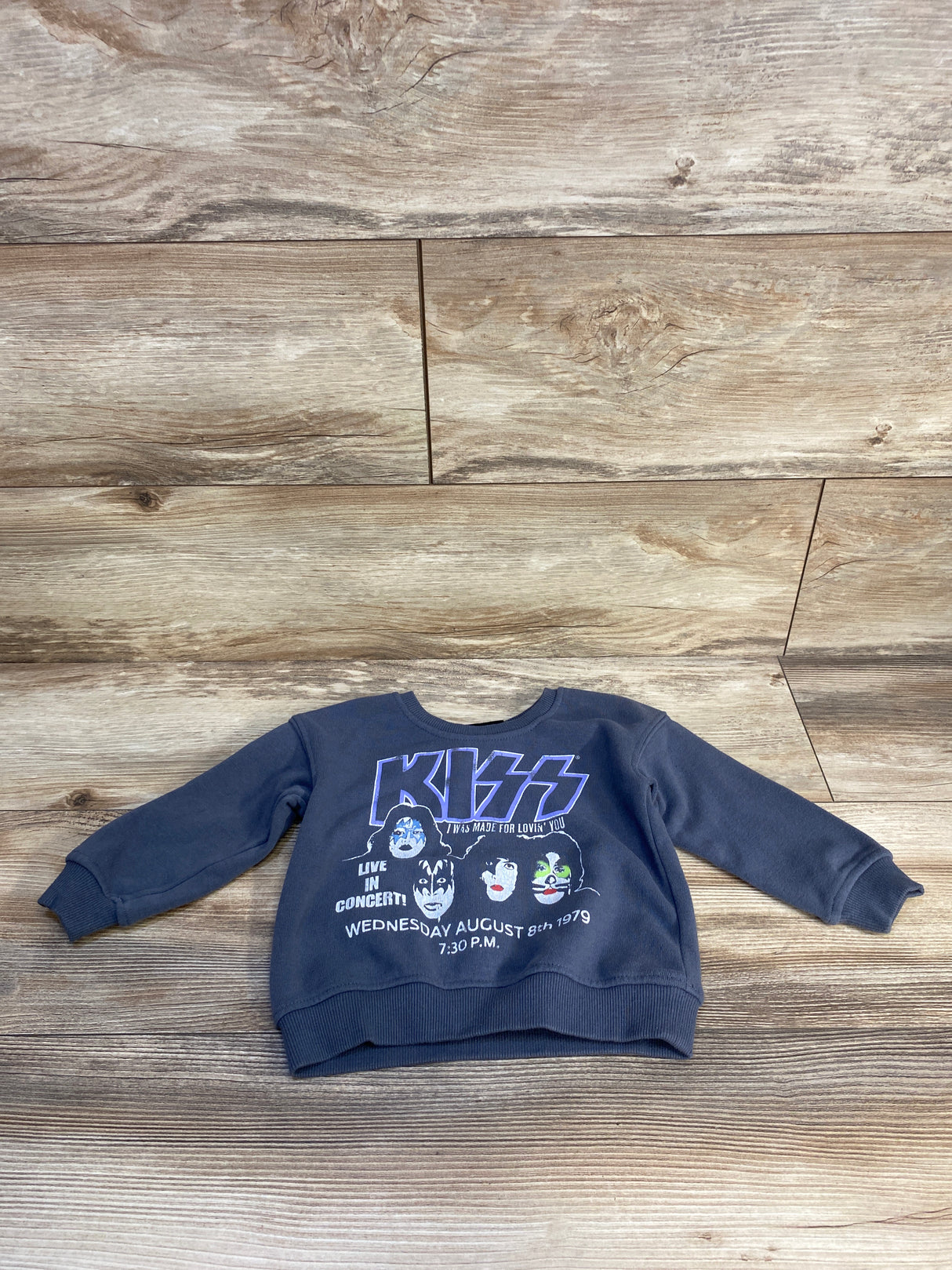 Grayson Mini Kiss I Was Made For Loving You Sweatshirt Grey sz 18m