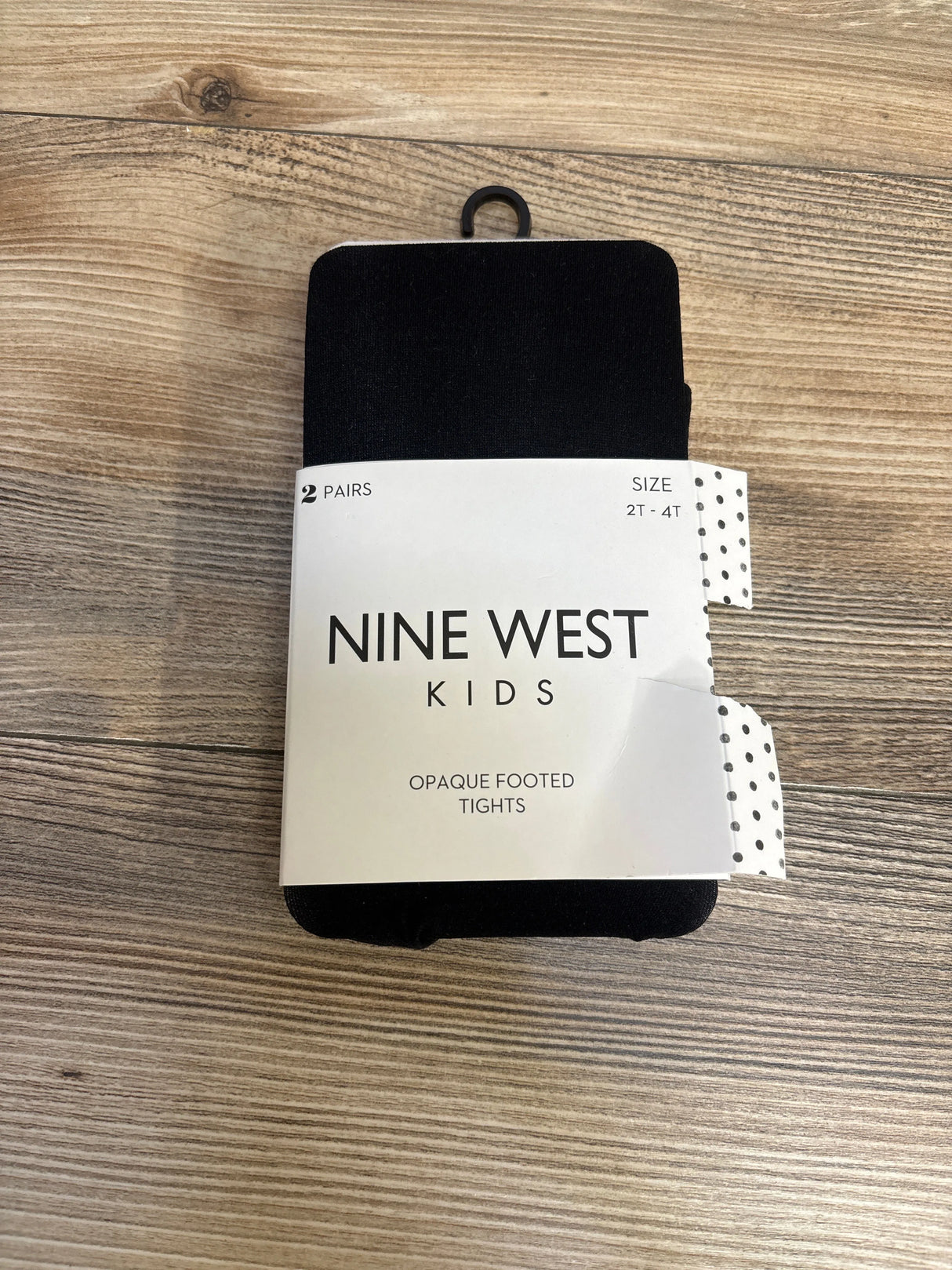 NEW Girls Nine West 2pk. Solid Black & White Tights 2T-4T