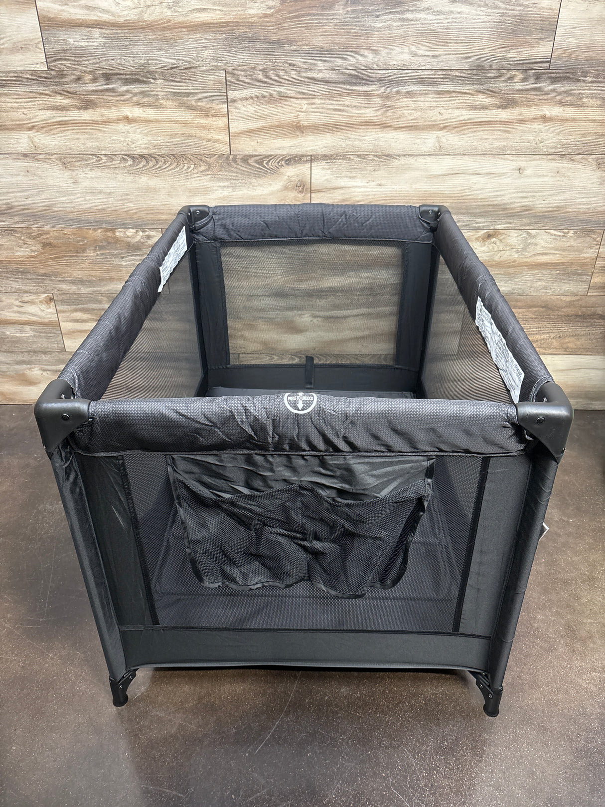 NEW Pamo Babe Portable Crib Baby Playpen with Mattress and Carry Bag, Black