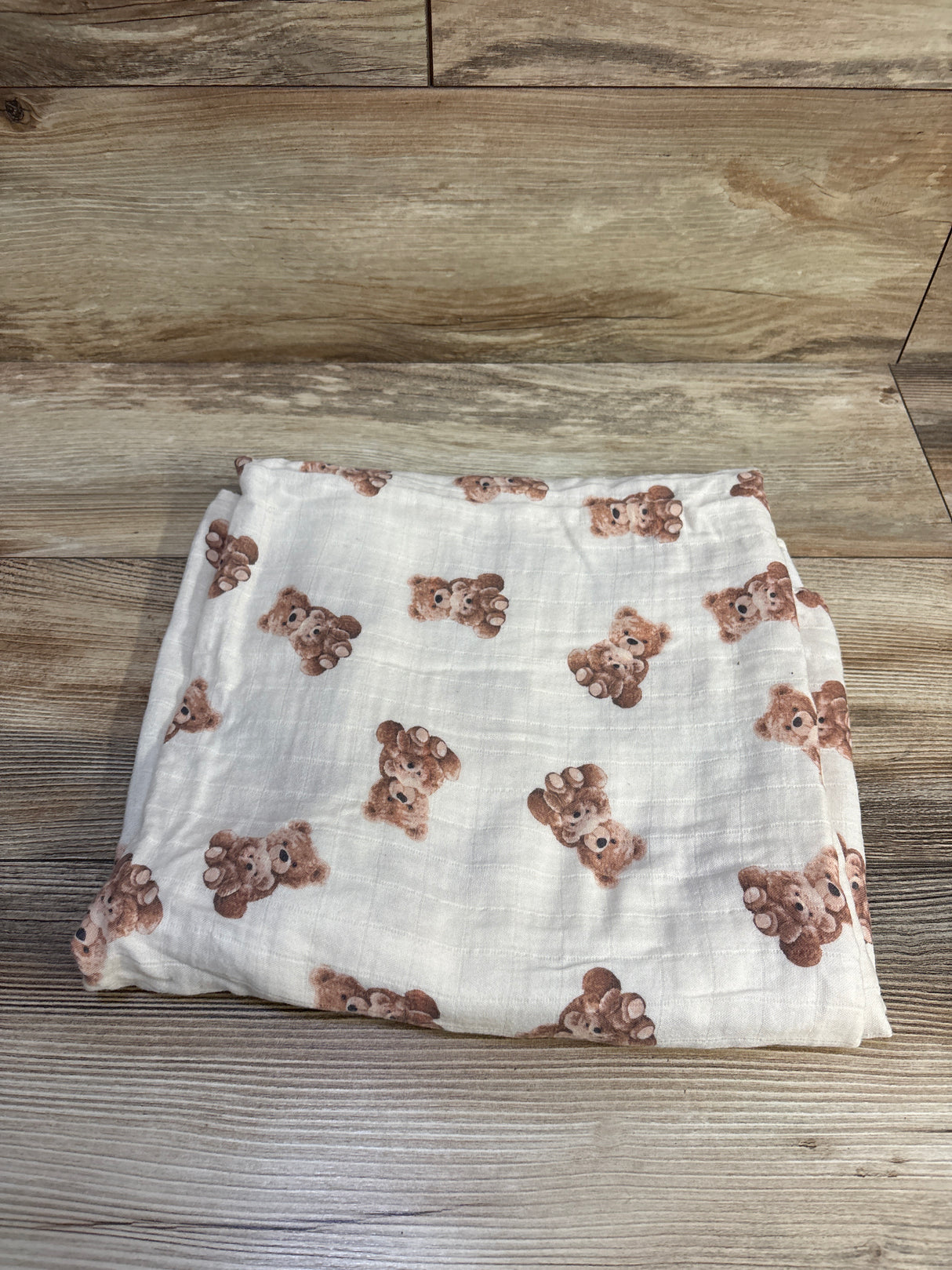 Lifetree Bear Print Bamboo Swaddle Blanket 47x47''