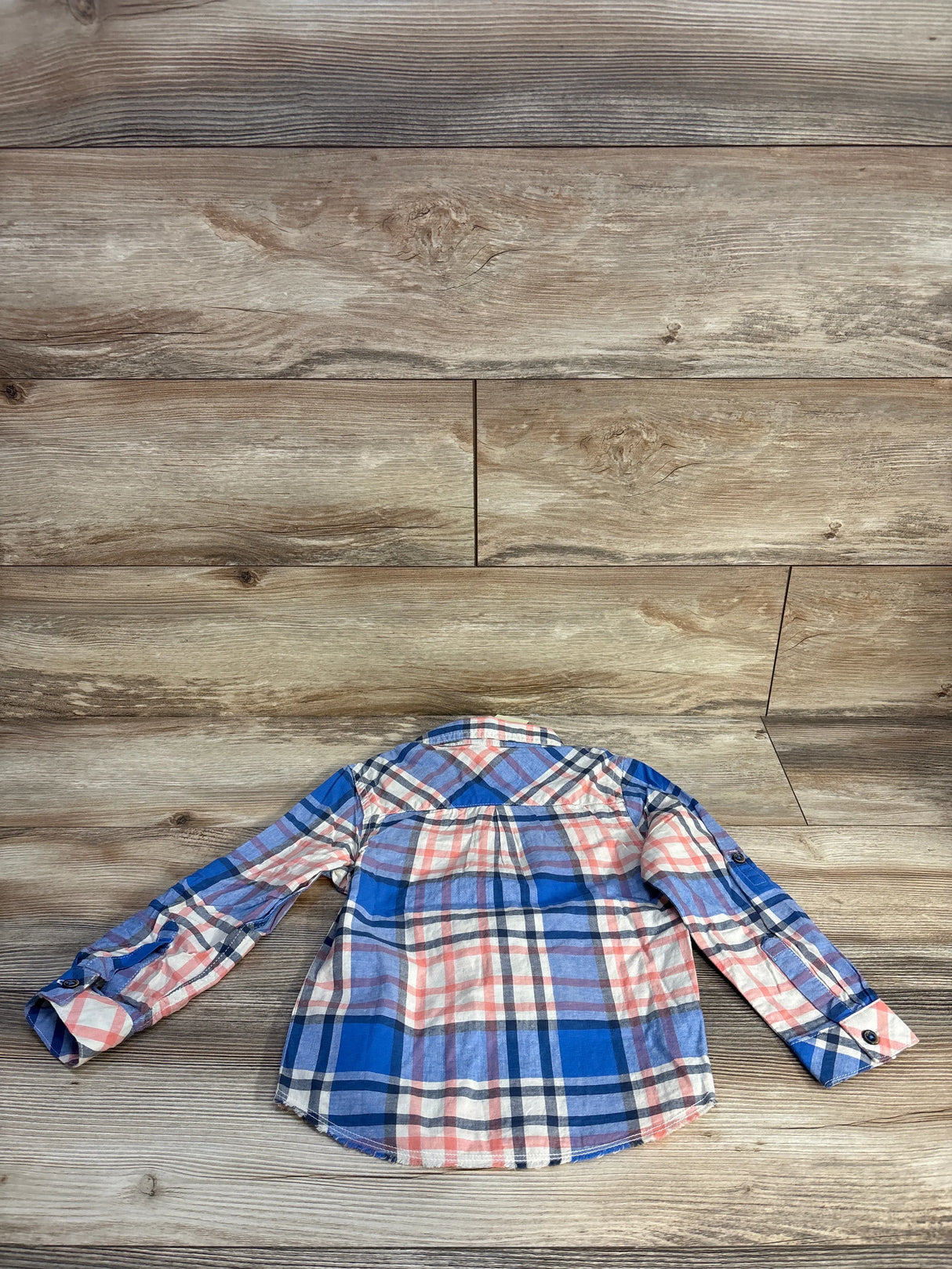NEW OshKosh Plaid Button Up Shirt Blue sz 4T
