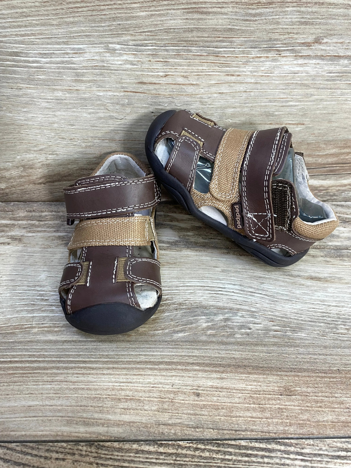 Pediped Grip 'n' Go Joshua Brown Sandals sz 4-4.5c