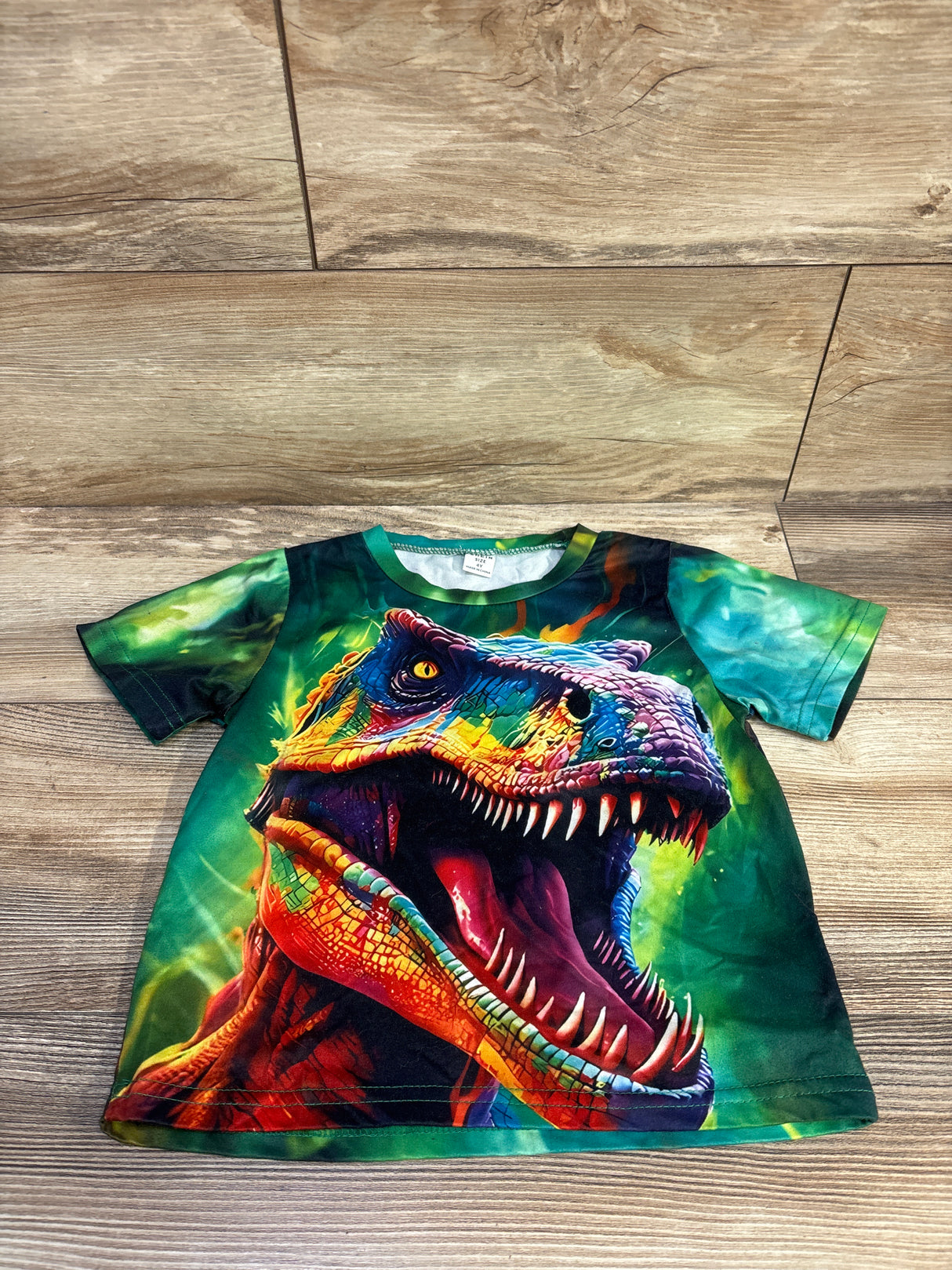 Shein Dinosaur Shirt Green sz 4T