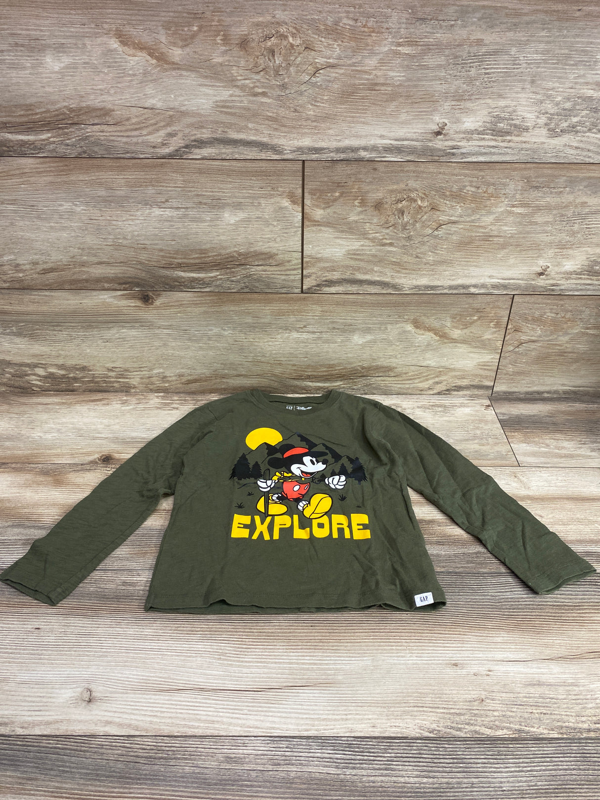 Baby Gap x Disney Mickey Mouse Long Sleeve Shirt Green sz 5T
