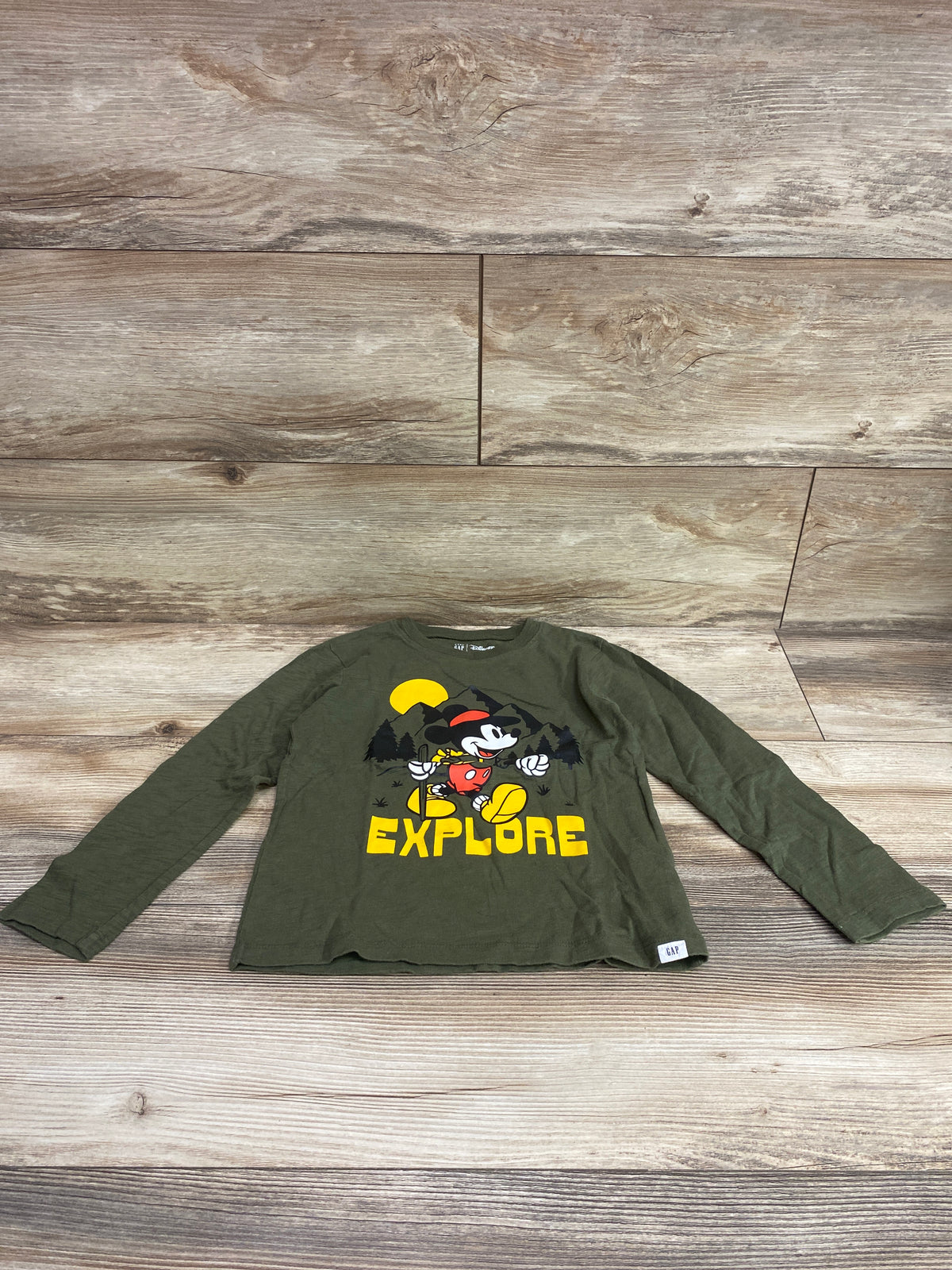 Baby Gap x Disney Mickey Mouse Long Sleeve Shirt Green sz 5T