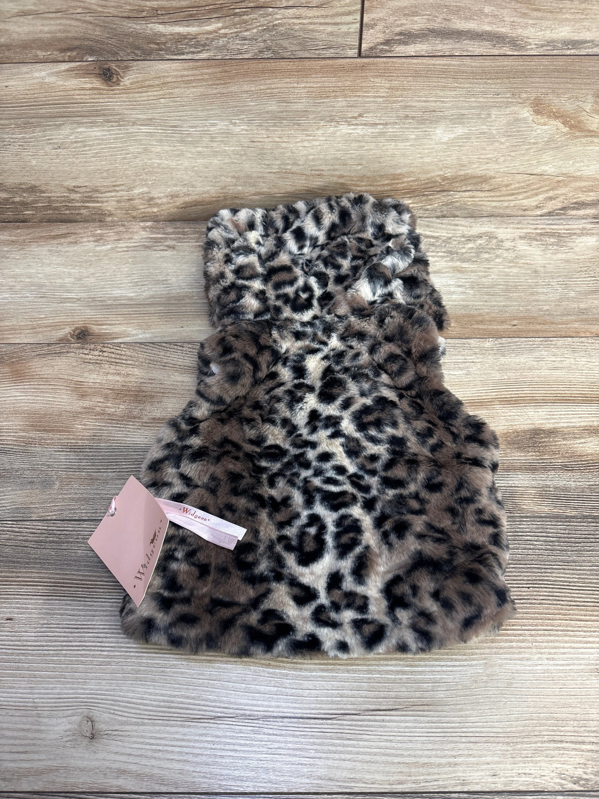 NEW Widgeon Plush Leopard Print Ear Pompom Vest Brown sz 12m