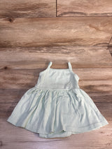 Old Navy Heart Print Bodysuit Dress Mint sz 12-18m