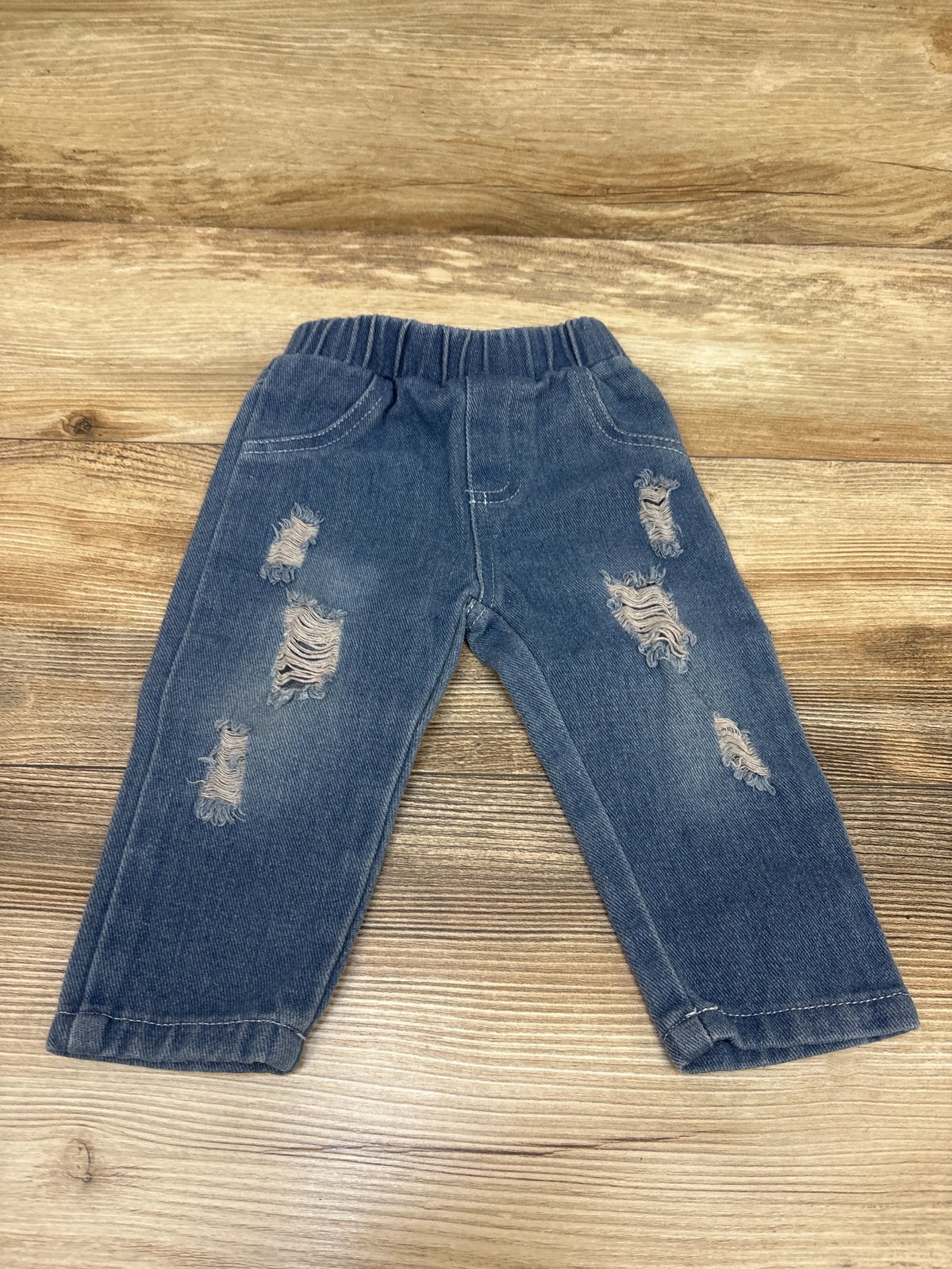 Distressed Pull-On Jeans Blue sz 9-12m