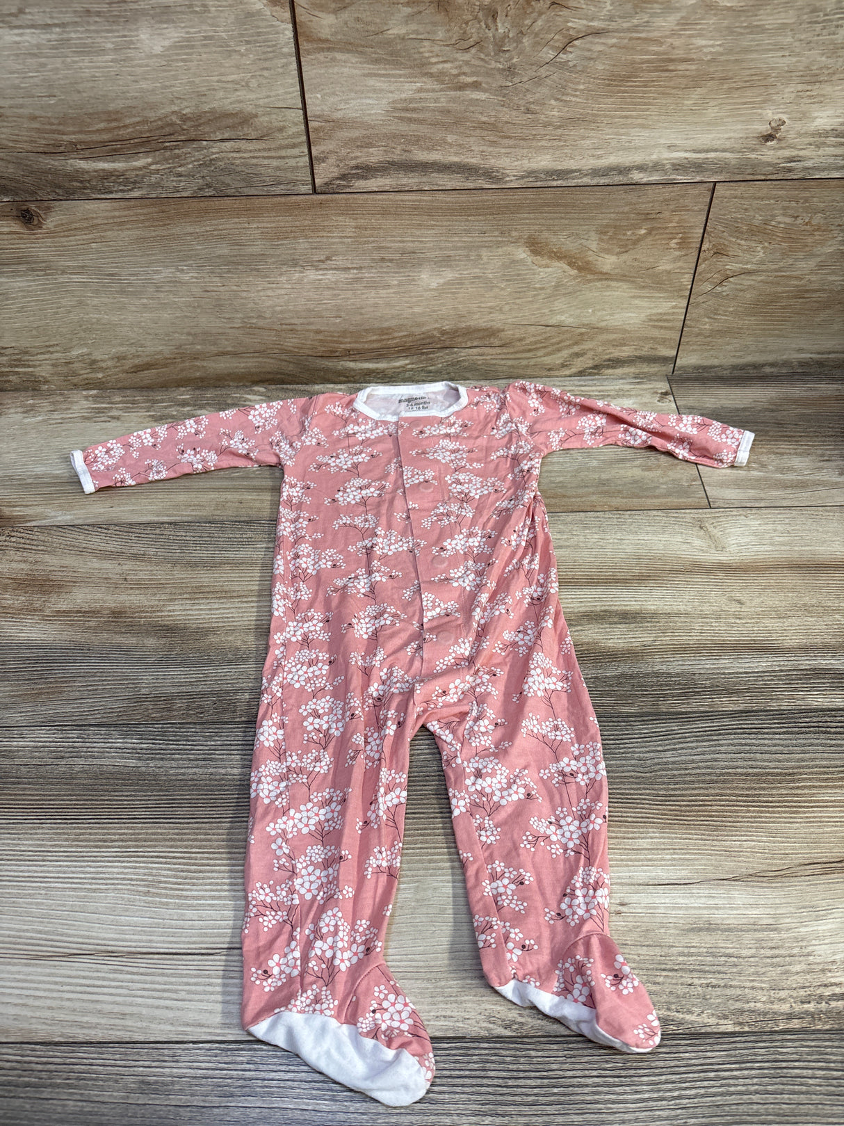 Magnetic Me Modal 'Cherry Blosson' Footie Pink sz 3-6m