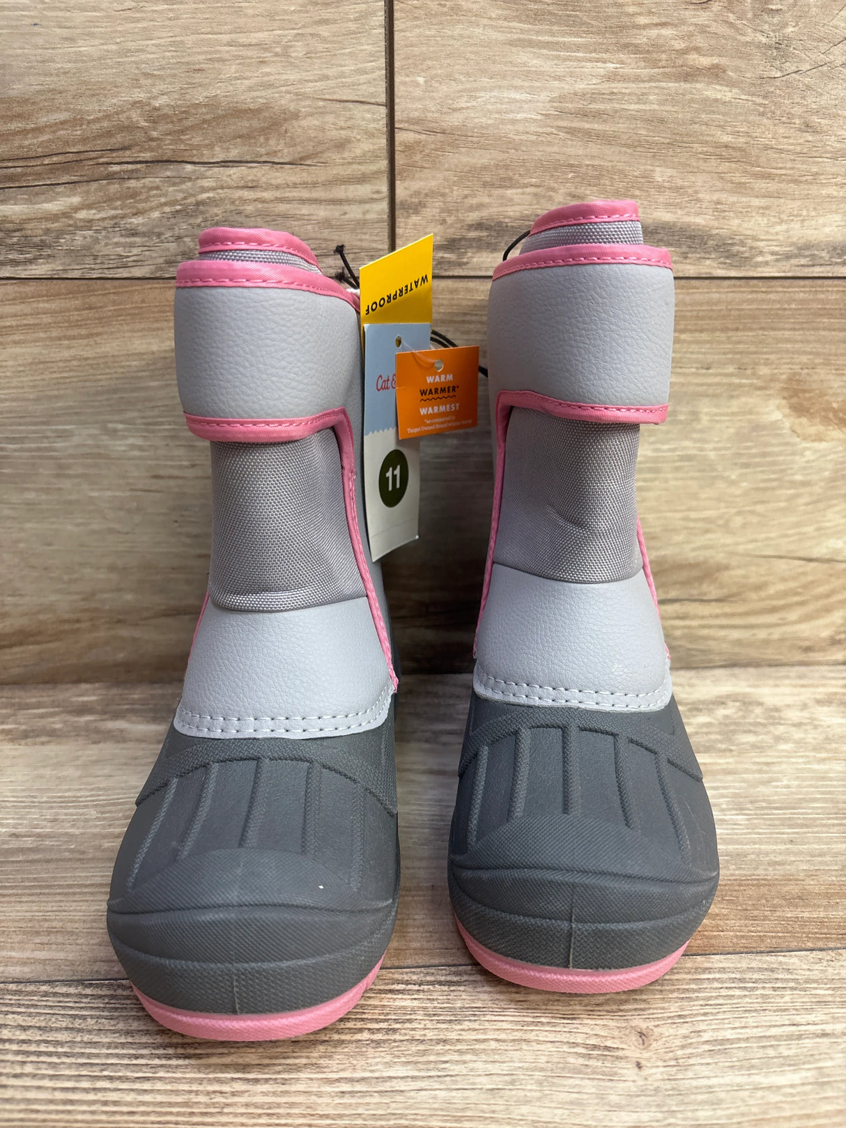 NEW Cat & Jack Lenny Winter Snow Boots Grey sz 11c