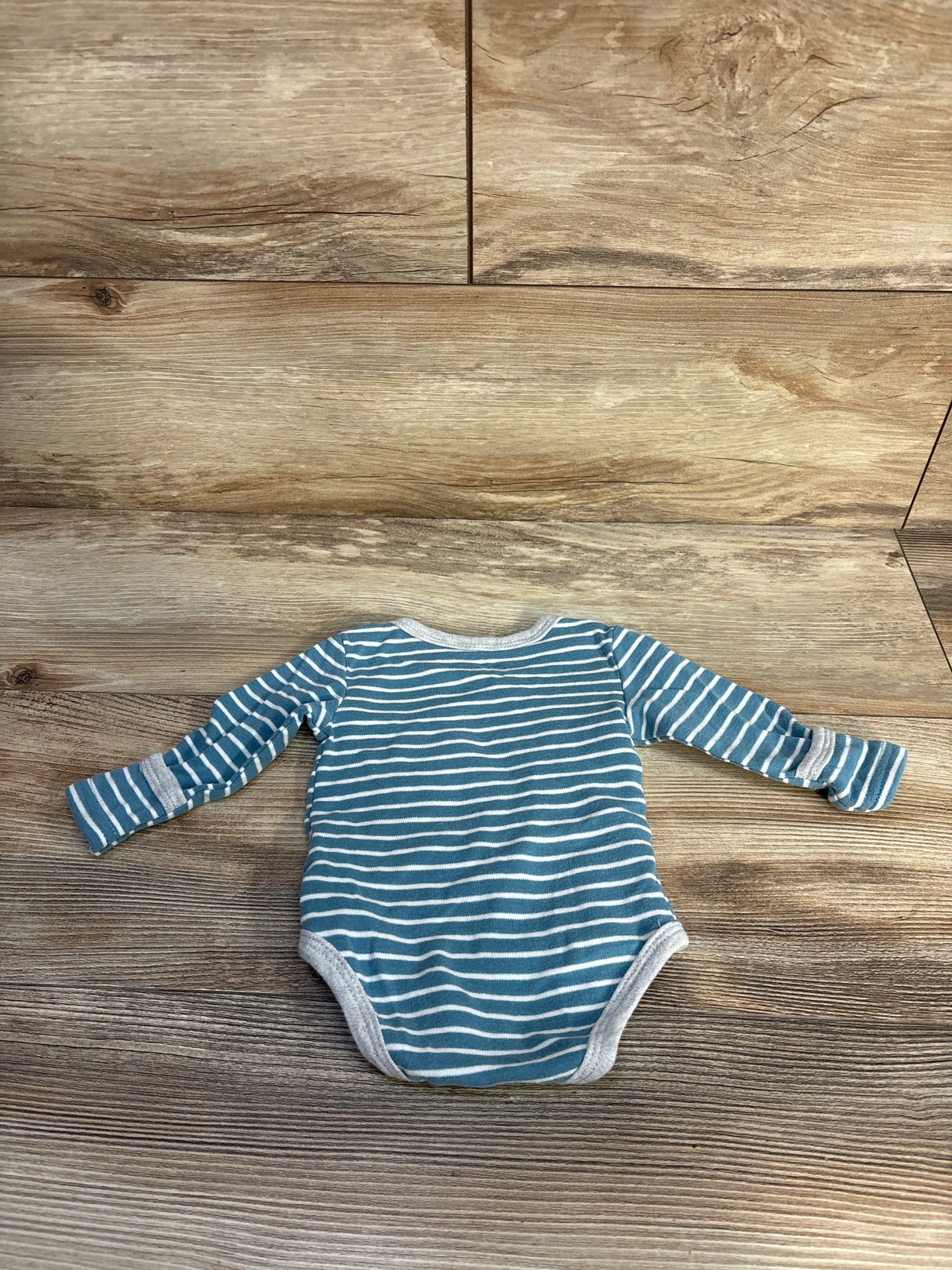 Asher & Oliva Striped Kimono Bodysuit Blue sz Preemie