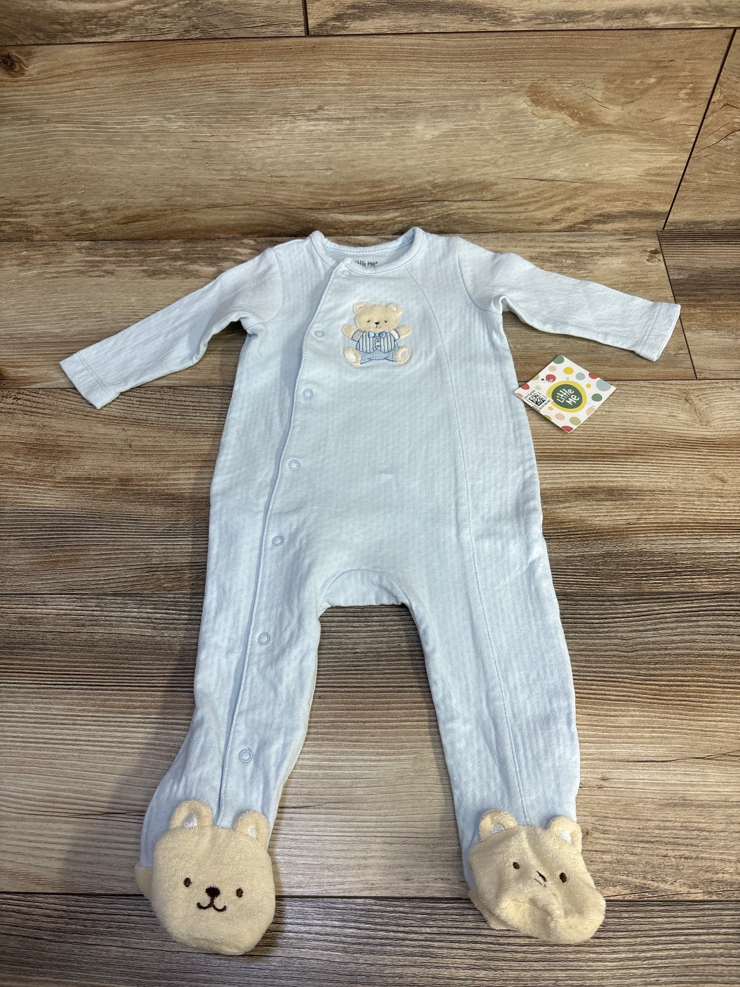 NEW Little Me Bear Footie Blue sz 6m