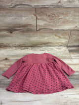 Zara Long Sleeve Polka Dot Shirtdress Pink sz 18-24m