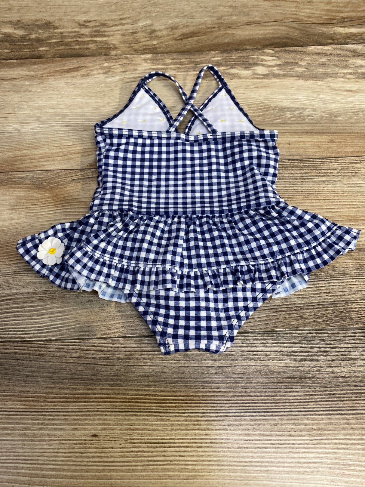 Little Me 1pc Gingham Swimsuit Navy sz 6-9m