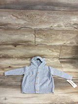 NEW Cat & Jack Hooded Button Front Cardigan Grey sz 12m