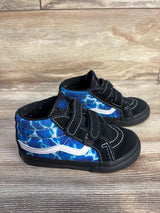 Vans Sk8-Mid V Shoes in Glow Lightning Black/Blue sz 8c