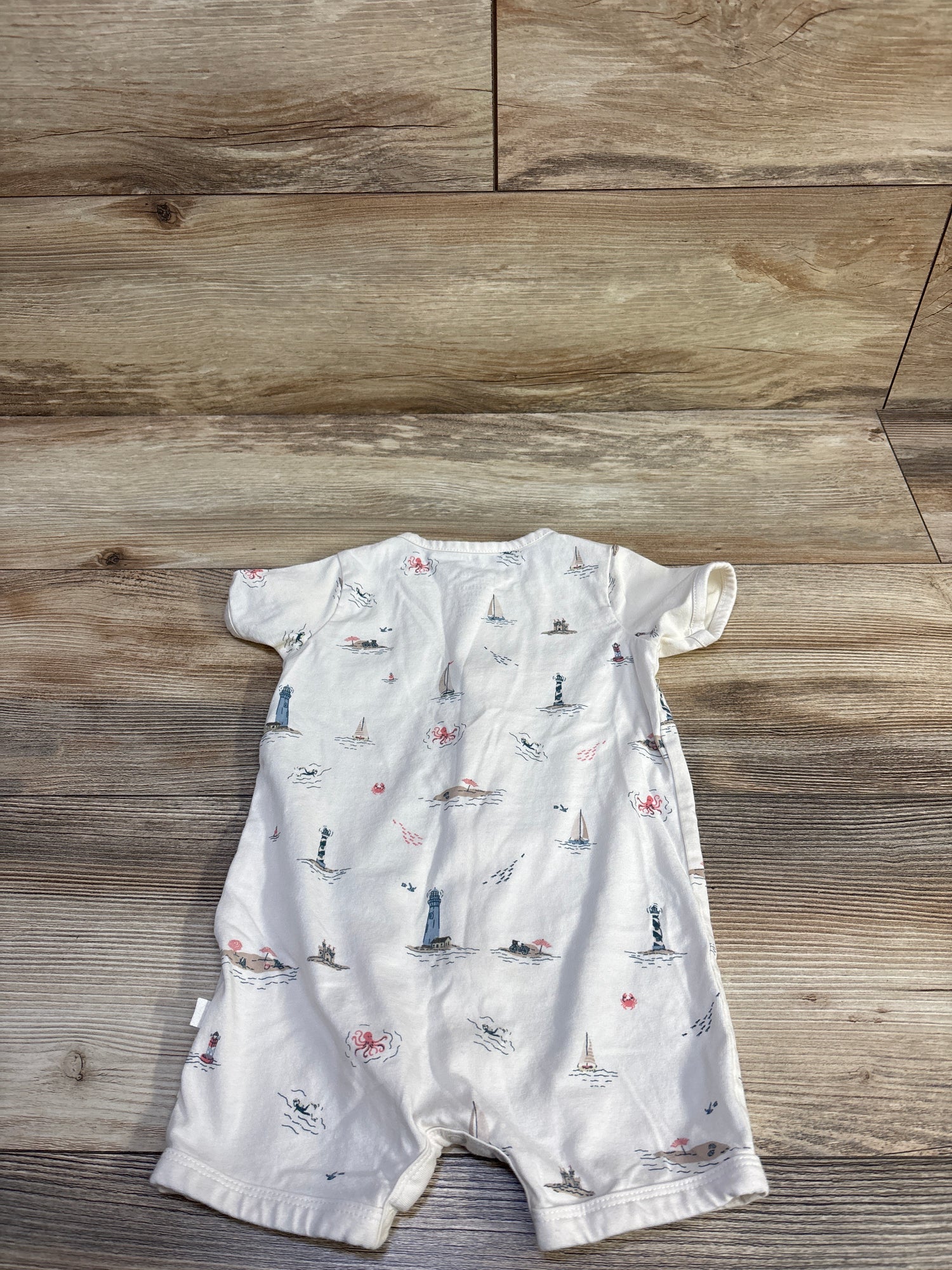Little Planet Organic Shortie Romper Beige sz 12m