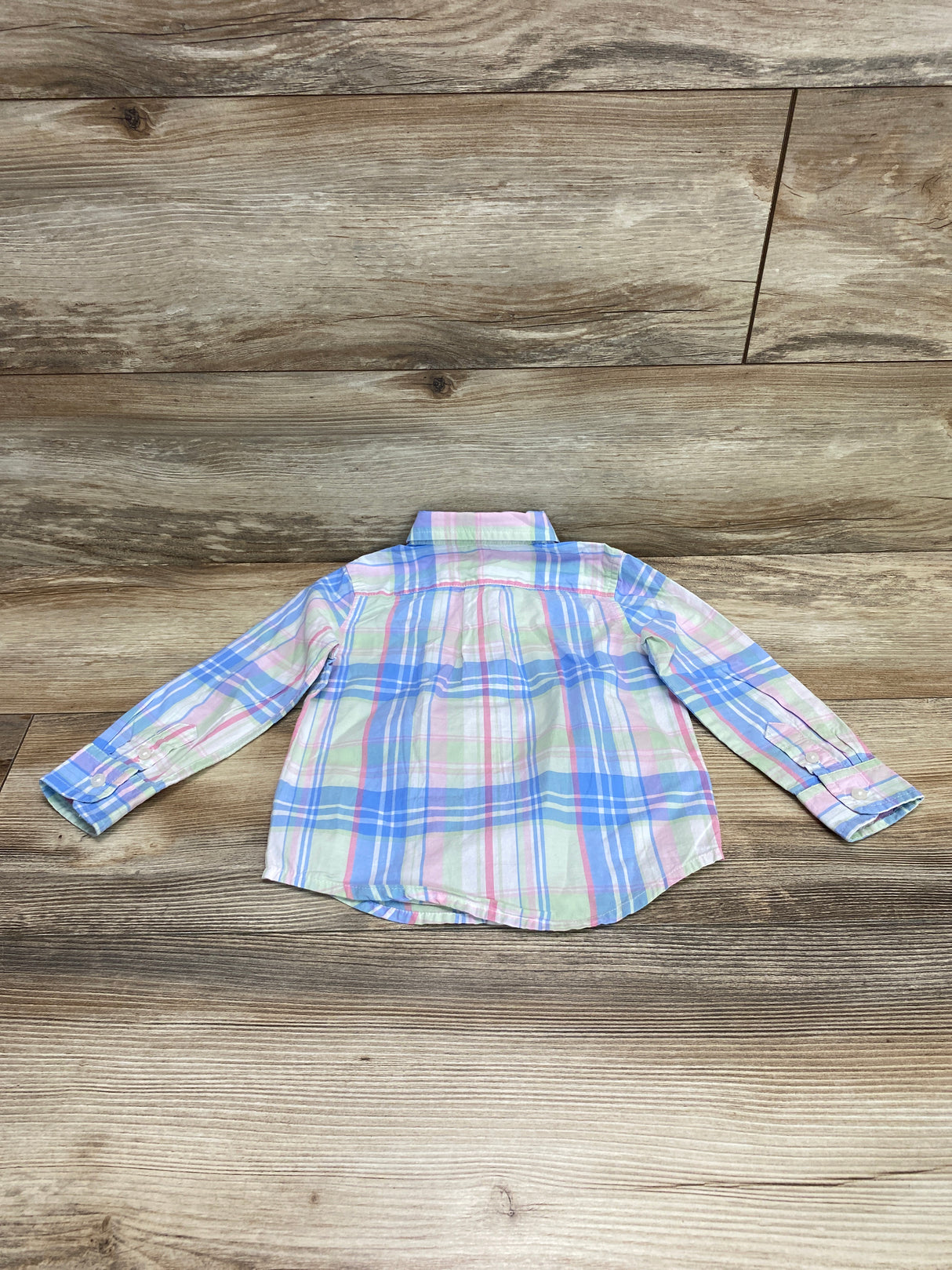 Janie and Jack Plaid Button-Up Shirt Blue sz 18-24m