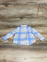 Janie and Jack Plaid Button-Up Shirt Blue sz 18-24m