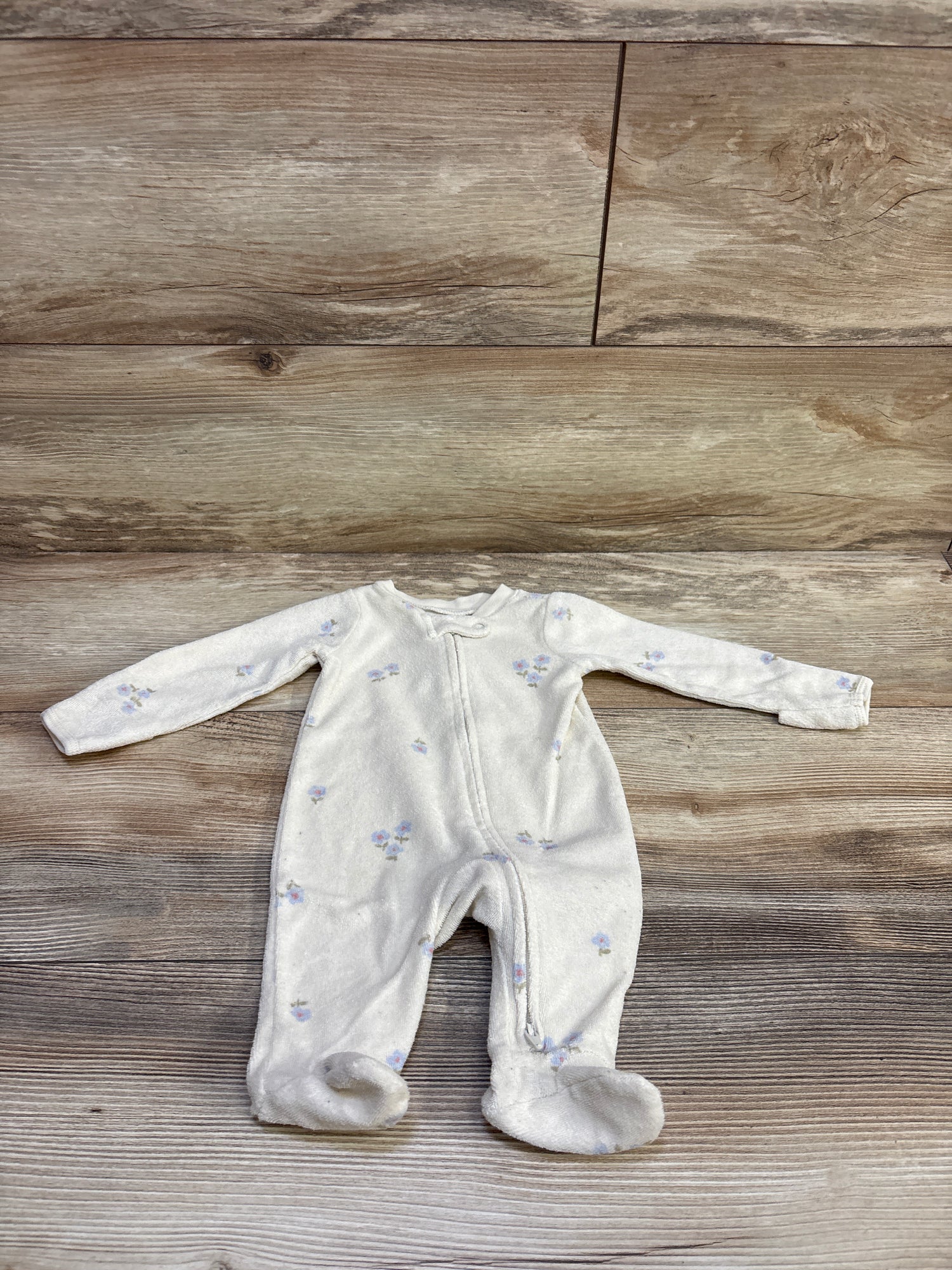 Carter's Terry Cloth Sleeper Cream sz Newborn