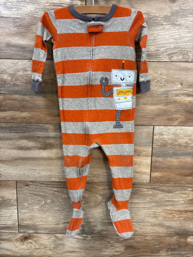 Carter's Striped Sleeper Grey/Orange sz 12m - Me n Mommy To Be