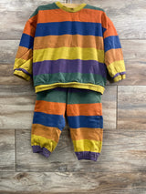 H&M 2pc Striped Sweatshirt Set Orange sz 2T