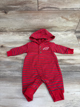 Carter's Hooded Henley Coverall Red sz Newborn